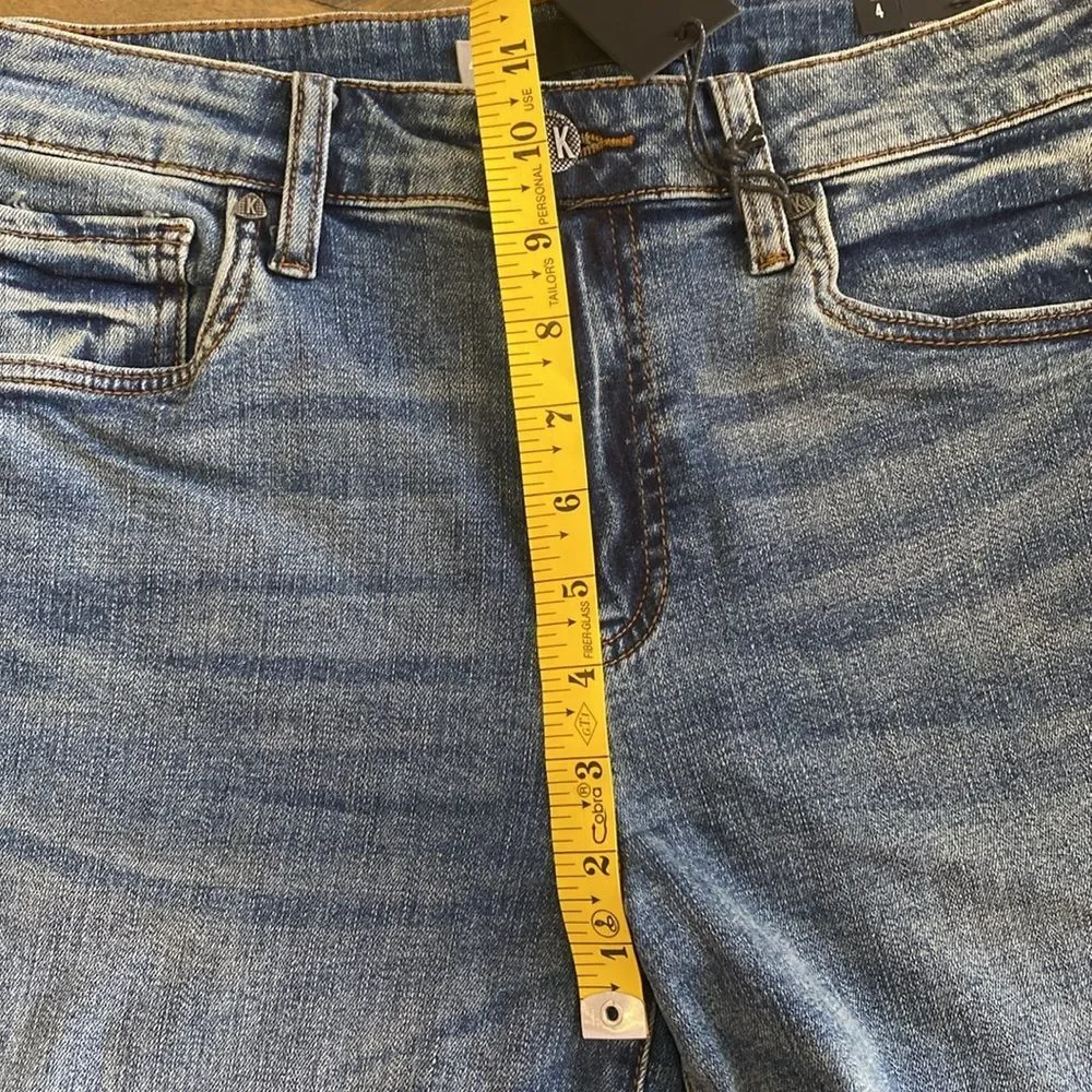 NWT Kut From The Kloth Chloe Boyfriend Shorts Size 4 High Waist Adjustable Hem